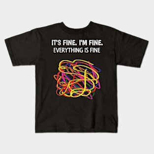 i'm fine line art Kids T-Shirt